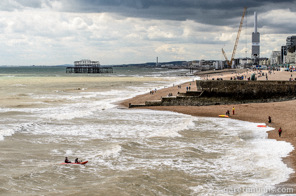 Brighton seaside overcast sea kayaking