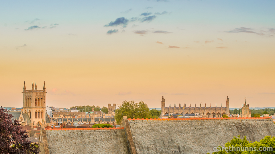Cambridge skyline from Castle Mound