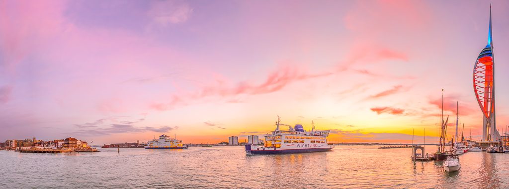 Portsmouth docks panorama