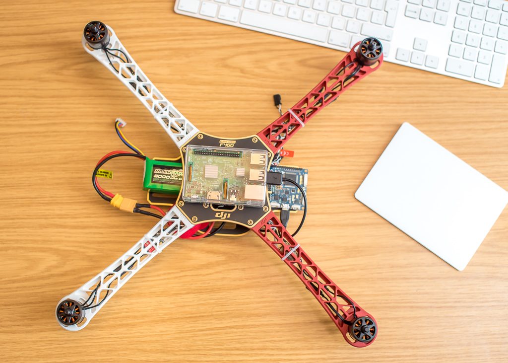 An autonomous drone, based on a DJI 450 frame, Raspberry Pi and Multiwii flight controller